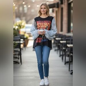 Zutter Cowboy Poncho Long Sleeve Top Medium Rodeo Western